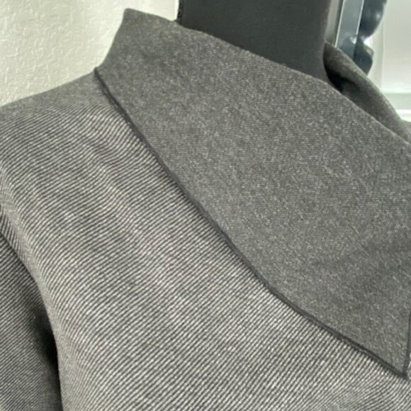 SHINESTAR Lightweight Long Gray Duster Cardigan Jacket Coat Medium - Picture 7 of 9